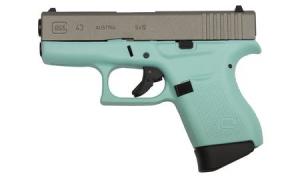 Glock G43 9mm 3.41in 6rd Eggshell Blue / Stainless Steel PI-43502-01EBSS PI-43502-01EBSS