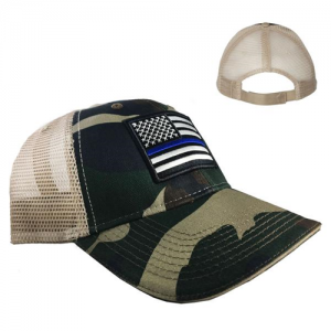Camo Trucker Hat - Skull Thin Blue Line-TBL-Hat-Camo HAT-TBLAM-CAMO