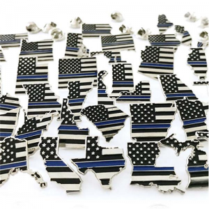 Alaska, Thin Blue Line American Flag Pin-TBL-State-Pins CA-TBL-PIN