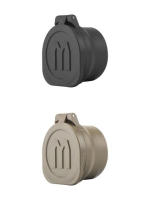 Monstrum Rubberized Flip-Up Rifle Scope Lens Covers, Eyepiece, Size E, Black, 37-42 mm, FCE-A