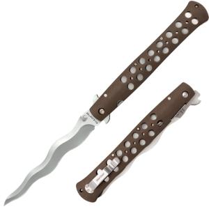 Cold Steel Ti-Lite Kris Linerlock Folding Knife, Flat Dark Earth Zy-Ex Handle, 7 Closed, 6 Satin Finish AUS-10A Stainless Blade, CS-26SXK6 705442020042