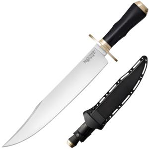 Cold Steel Natchez Bowie 3V Knife, 11.5in, CPM 3V Steel, Clip Point Blade, Black G10 Handle, 16DN 16DN