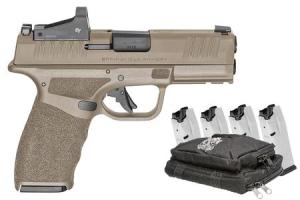 SPRINGFIELD Hellcat Pro 9mm Flat Dark Earth Optic Ready Pistol with Crimson Trace Red Dot, Five Magazines and Range Bag 706397975333