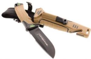 StatGear Surviv-All Outdoor Knife with Firestarter, Sharpener and Cord Cutter, Brown 99416 99416