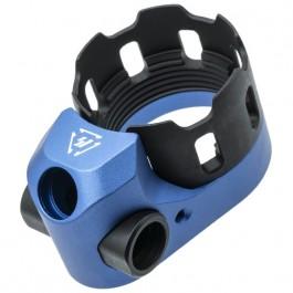 Strike Industries AR-15 / AR-10 Tribus Enhanced Castle Nut & Extended End Plate Version 2 - Blue SI-AR-TRIBUS-BLU