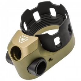 Strike Industries AR-15 / AR-10 Tribus Enhanced Castle Nut & Extended End Plate Version 2 - Flat Dark Earth SI-AR-TRIBUS-FDE