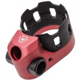 Strike Industries AR-15 / AR-10 Tribus Enhanced Castle Nut & Extended End Plate Version 2 - Red SI-AR-TRIBUS-RED
