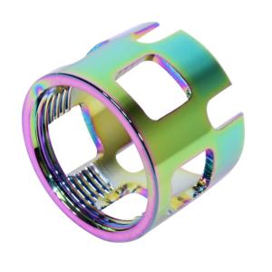 Guntec USA AR-15 Extreme Duty Wide Castle Nut For Car/M4 Buffer Tube, Rainbow Pvd, CASTLE-EXD-RPVD
