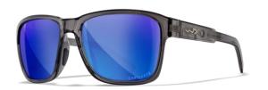 Wiley X WX Trek Sunglasses, Gloss Crystal Dark Grey Frame, Captivate Polarized Blue Mirror Lens, AC6TRK09 AC6TRK09