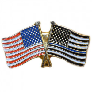 Thin Blue Line American Flag and American Flag Pin AM-TBLAM