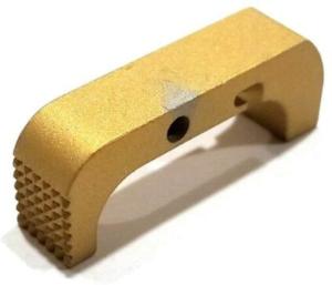 Centennial Defense Systems Extended Mag Release w/2.5lb Spring for Gen 4-5 10mm, .45ACP Glock, Stippled, Gold, 20759 713310806469