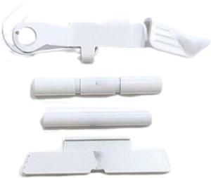 Centennial Defense Systems Extended Control Kit w/Serrated Mag Release for Gen 1-3 Glock 10mm, .45ACP, 2 Pins, White, 40188 713310810244