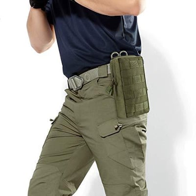 2 Pack FRTKK Molle Pouches Tactical Compact Water-Resistant EDC Pouch Small Utility Pouch Bags (Patch Included) (2 Pack-Army Green 3) 