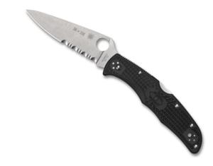 Spyderco Endura Lightweight Thin Red Line Folding Knife, 3.8 in, VG-10, Leaf, Black, C10FPSBKRD C10FPSBKRD