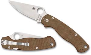 Spyderco Paramilitary 2 Folding Knife 3.47&quot; CruWear Satin Plain Blade 716104016709
