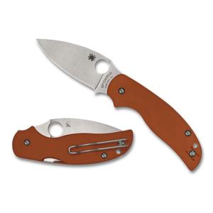 Spyderco Sage 5 Burnt Orange G-10 Cpm Rex 121 Plainedge - C123GBORP 