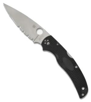 Spyderco Native Chief Lightweight Folding Knife, 4.02in, CTS-BD1N Stainless Steel, Drop Point, Satin, Combo, Black, C244PSBK C244PSBK