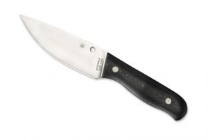 Spyderco Serrata Fixed Blade Knife,4.65in PlainEdge Blade,G10 Black Handle FB32GP FB32GP
