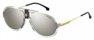 Carrera 1020/S Sunglasses CA1020S-0900-T4-6015 - Crystal Frame, Silver Mirror Lenses, Lens Diameter 60mm, Distance Between Lenses 15mm