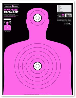 Thompson Target Pink-Fire Life Size Silhouette Training Targets 19x25, 20 Pack, Pink, Extra Large, 0627-20