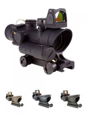 Trijicon 4x32 ACOG Riflescope, Dual Illuminated Red Chevron .223