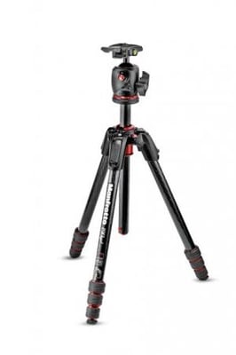 Manfrotto 190 GO! Four Section Carbon Tripod Fibre Kit, w/ XPRO Ball Head, Black, MK190GOC4-BHX