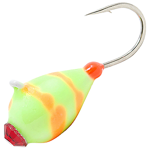 CLAM CORP (ICE) Clam Pro Tackle Swirl Drop Tungsten Jig - Blue/Lime Swirl 719921144211
