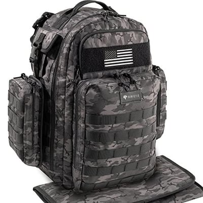 Mens Diaper Bag Military Backpack with Diaper Changing Mat, Molle Webbing, Waterproof Pouch, Baby Wipes pocket, Insulated Bottle Pockets - $71.99 (coupon price) 720482776780