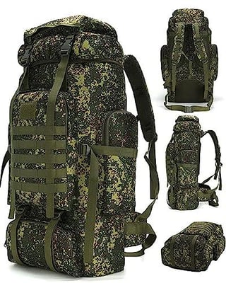 70L Camping Hiking Military Tactical Backpack Outdoor Water Repellent Adjustable Sport Bag 