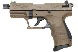 Walther USA P22 Pistol .22 LR 3.4in Threaded 10rd FDE 5120353 5120353