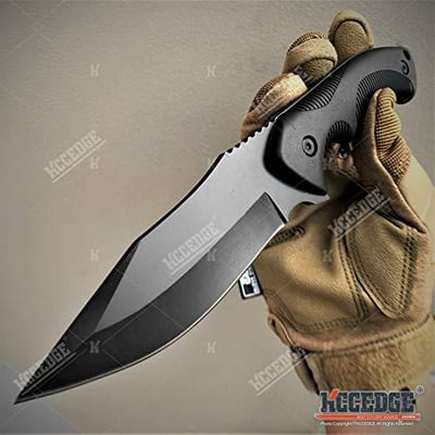 Tactical Hunting Knife 9" Full Tang Fixed Blade (Black) 723707680213