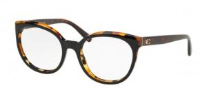 Coach HC6130 Eyeglass Frames 5446-52 - Black Tortoise Frame