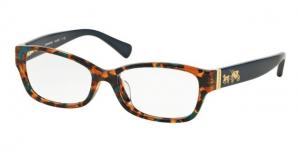 Coach HC6078 Single Vision Prescription Eyeglasses 5337-54 - Teal Confetti/Teal Frame