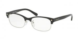 Coach HC6098 Single Vision Prescription Eyeglasses 5431-53 - Black Silver/Black Gunmetal Frame 725125970181