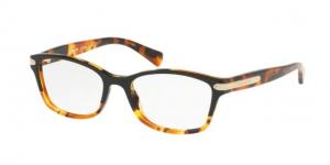 Coach HC6065 Single Vision Prescription Eyeglasses 5438-51 - Black Tortoise/Tortoise Frame
