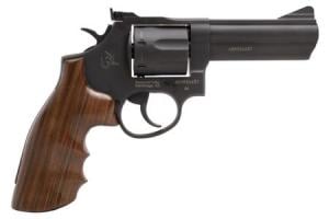 TAURUS Model 66 357 Magnum Black Revolver with Smooth Hardwood Grips and 4-Inch Barrel 2-660041-HWD1
