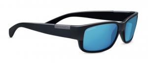 Serengeti Merano Sunglasses, Satin /Shiny Black Frame, Polarized 555nm Blue Lens, 8267