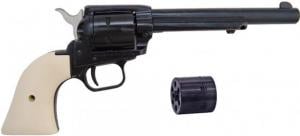Heritage Rough Rider Revolver - .22 LR / .22 Mag Combo, 6.5" Blued with Custom White Grips 727962510223