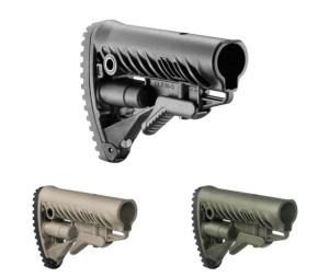 FAB Defense AR-15/M4 Stock With Battery Storage And Rubber Buttpad, FDE, GLR16CP FXGLR16T