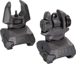 FAB Defense OPMOD Front And Rear Set Of Flip-Up Sights, Grey, FX-FRBSKIT-FAB Defense OPMOD Grey FXFRBSKITOPMODGrey
