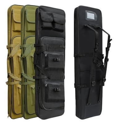 Rifle Bag, Black/Khaki/Green Tactical Long Rifle Backpack, Portable Shotgun Case for Firearm Storage and Transportation, Suitable for Outdoor Hunting Shooting (37" Black) 