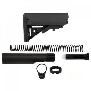 TacFire Mil-Spec Buffer Tube Kit with Stock and Buttpad for AR-15 Black 