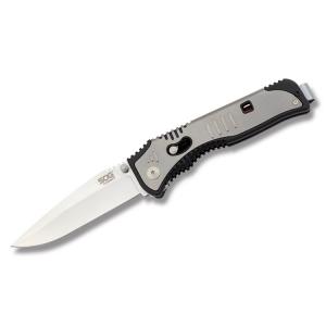 SOG Knives Flash Back Folding Knife 3.5 Inch Tanto Plain Edge  SAT001-CP SAT001-CP