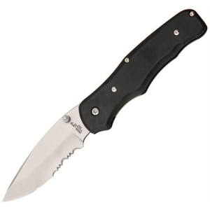 Bear & Son Cutlery 32018 Manual Control Rancor Part Serrated Drop Point Linerlock Folding Pocket Knife