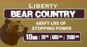 Liberty Bear Country Handgun 10mm Auto 70gr Solid 2100 fps 20/cts IVLABC070 
