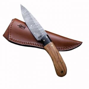 BucknBear Drop Point Utility Hunter Fixed Knife, Silver Blade, NSN N, BNB142107 735204201044