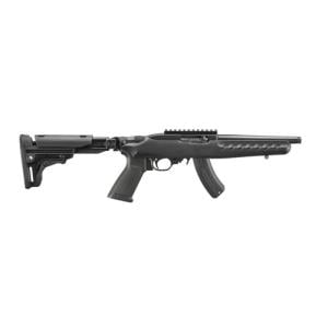 Ruger, 10/22 SBR, Semi-automatic, Short Barreled Rifle, 22 LR, 8" Cold Hammer-Forged Barrel, Threaded 1/2X28, Matte Finish, Black, Picatinny Rail, Pistol Grip, Folding Adjustable Stock, 15 Rounds, 1 Magazine, OAL 26" 