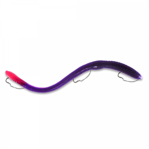 IKE-CON Big 8ight Weedless 8 in Worm Baits 2-Pack Grape/Firetail 737786811253