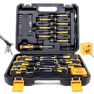 Magnetic Screwdrivers Set with Case, Amartisan 43-piece Includs Slotted, Phillips, Hex, Pozidriv,Torx and Precision Screwdriver Set - $15 coupon price 738596446185