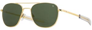 AO Original Pilot 1 Sunglasses, Gold Frame, Green Glass Lens, 57-20-140, OP-157BTCLGNG 738921549628
